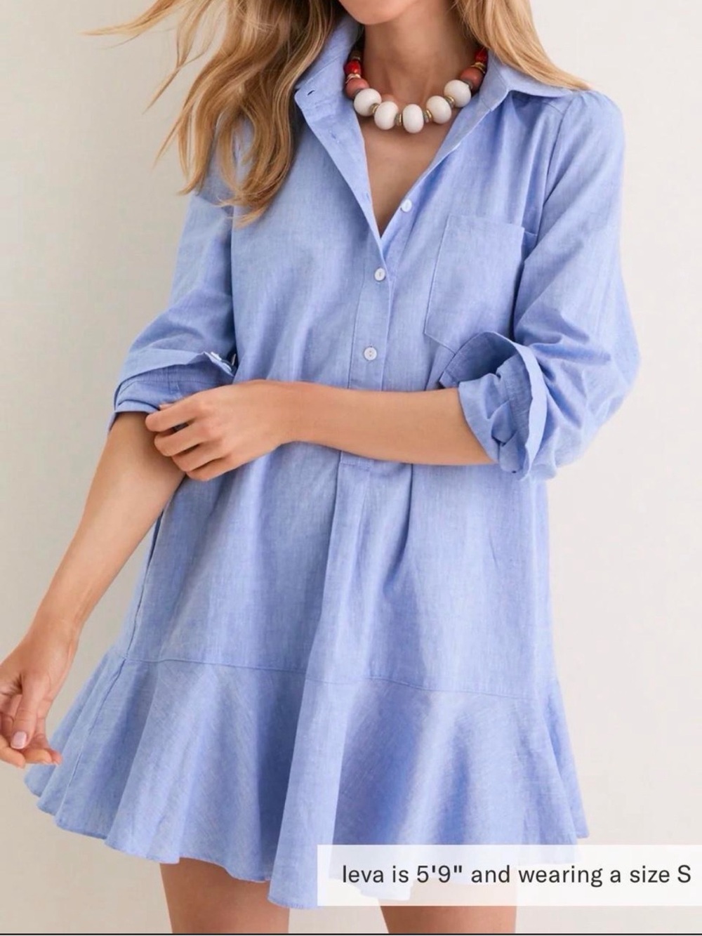 Tuckernuck Sky Blue Mini Shirt Dress